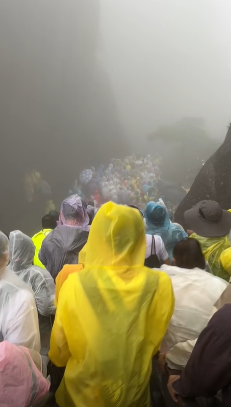 颱風白海豚為黃山帶來大風雨,纜車停擺下數百旅客冒雨「打蛇餅」落山。 抖音 颱風白海豚為黃山帶來大風雨,纜車停擺下數百旅客冒雨「打蛇餅」落山。 抖音