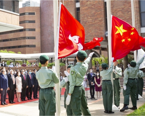理工大學今舉行升旗禮。理大圖片