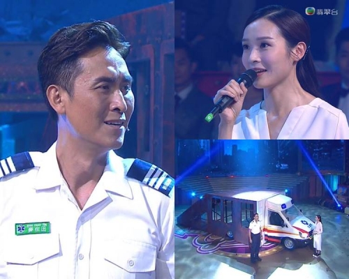 《跳躍生命線》、《兄弟》演員在台慶表演。(電視截圖)