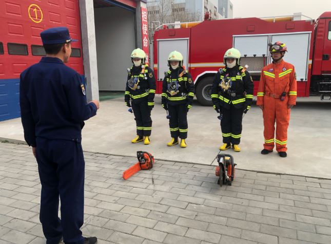北京朝陽循環經濟產業園消防救援站往年開展訓練活動。朝陽區政府官網