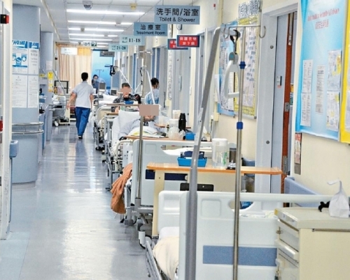 醫院管理局公布，昨日(1日)元旦日，整體內科病床佔用率是109%。 資料圖片