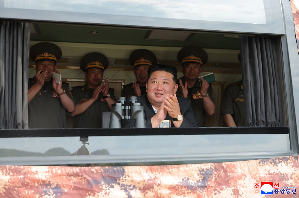 金正恩對試驗結果表示滿意。法新社