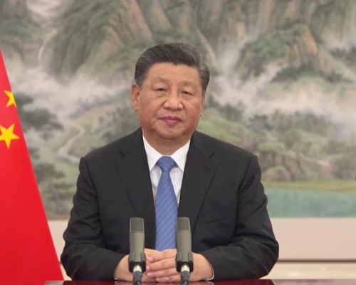 習近平發表講話。央視截圖