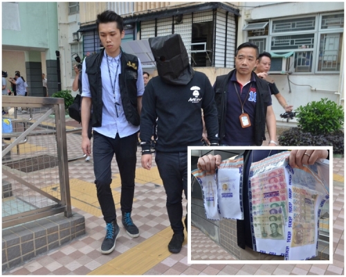 警方於旺角拘捕一名報稱為搬運工人的姓陳男子。