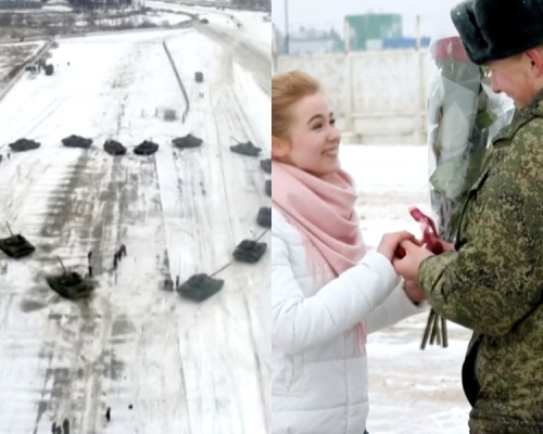 女友甜笑答應。影片 截圖Moscow Times