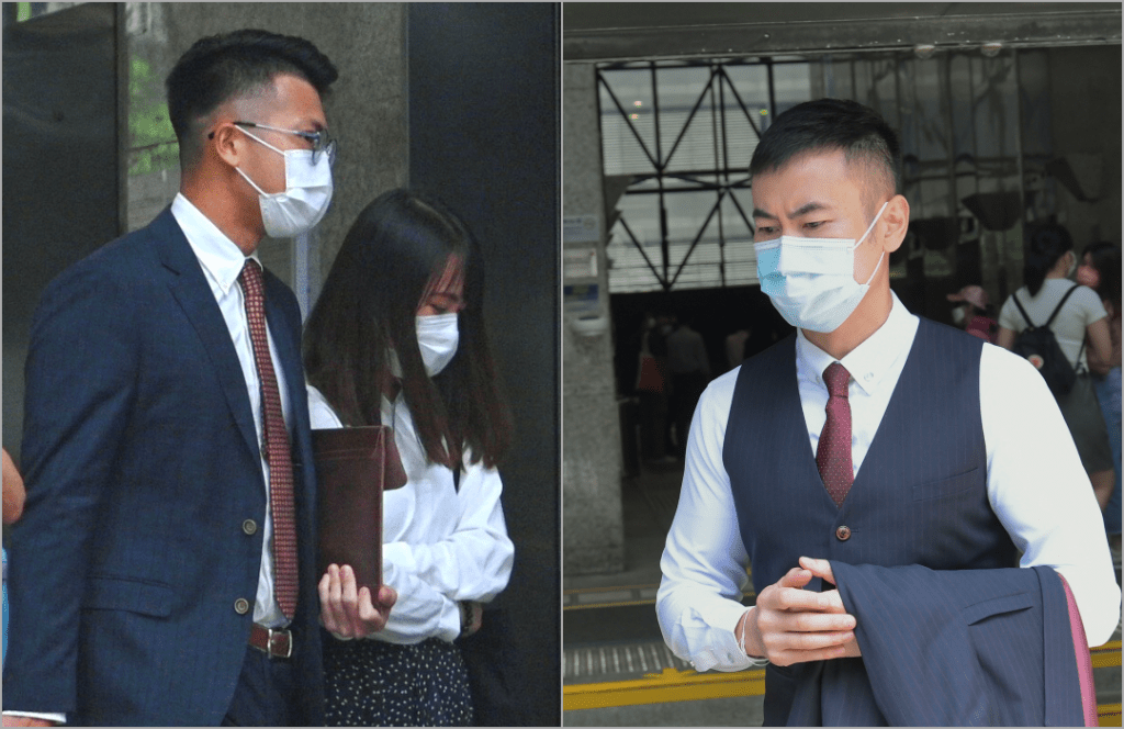 左起被告：周錦威、陳樂怡、黃溢霖。資料圖片