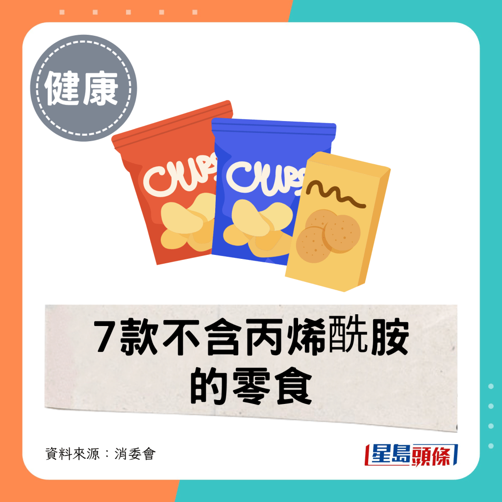 7款不含丙烯酰胺的零食