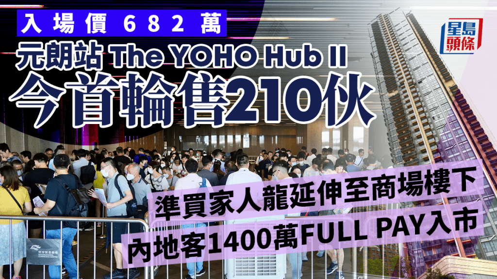 The YOHO Hub II首輪開賣210伙 人龍延至商場樓下 內地客1400萬FULL PAY入市