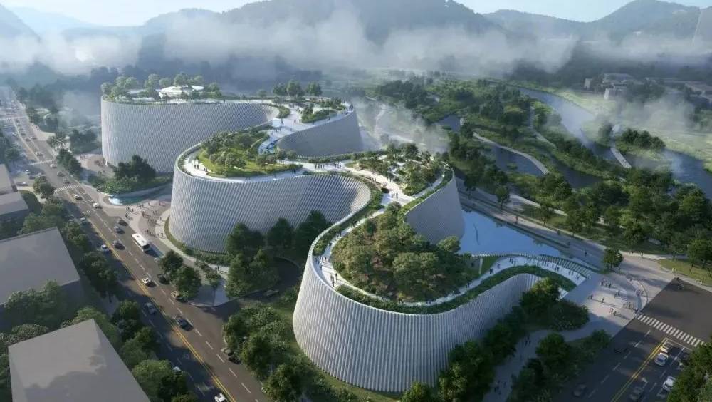 深圳自然博物館，整座博物館的鋼結構曲線曼妙，設計靈感源自蜿蜒流轉的坪山河潮起潮落之姿。
