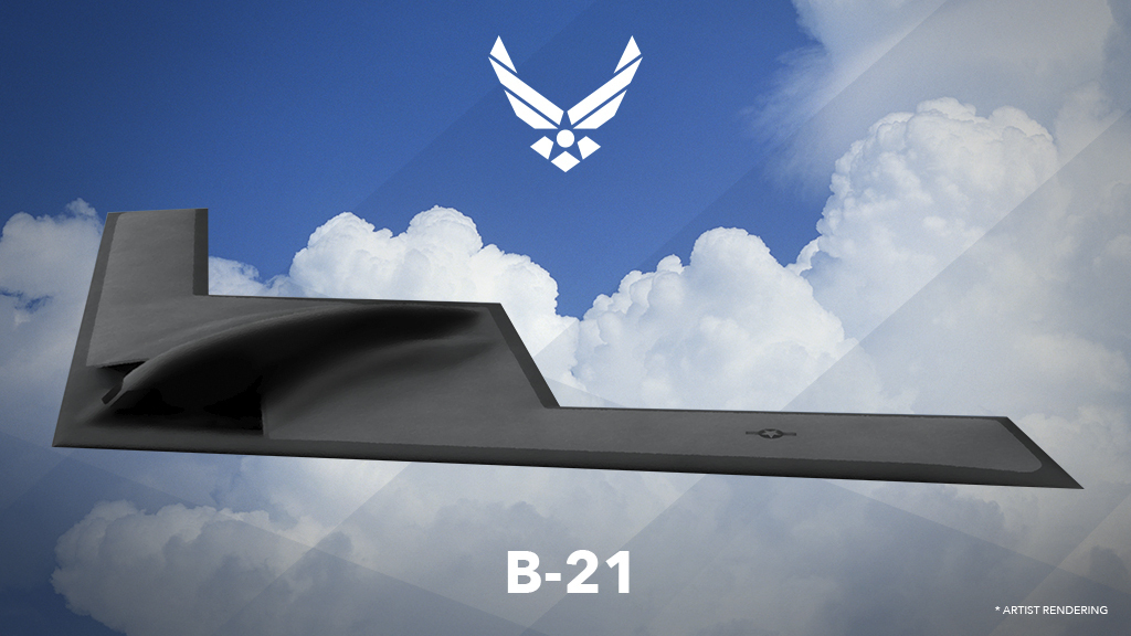 美军此前公布的B-21轰炸机概念图。美国空军