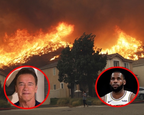 勒邦占士阿諾舒華辛力加因山火要疏散。AP