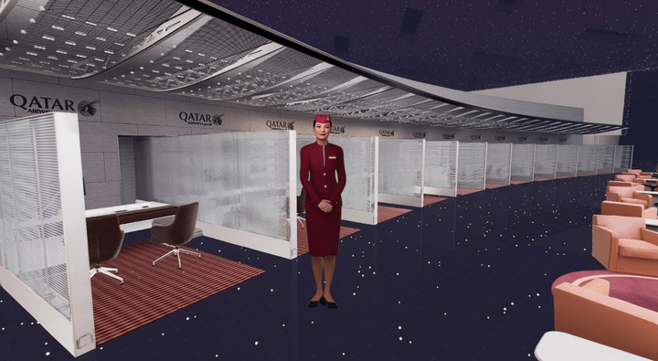 Sama会透过虚拟实境航空体验QVerse,带大家探索卡塔尔航空在多哈的哈马德国际机场的贵宾室登机服务。