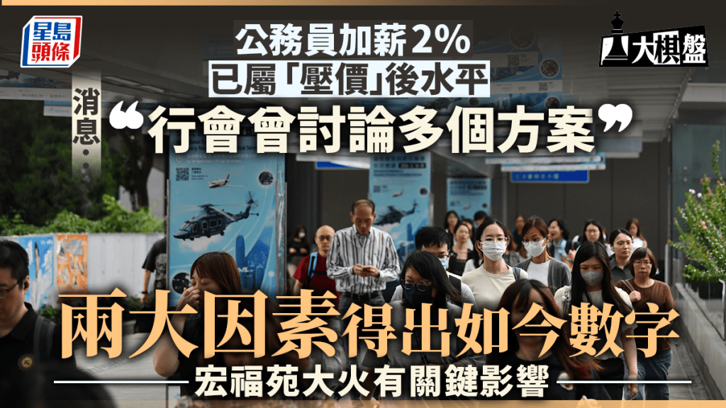 大棋盤︱公務員加薪2%已屬「壓價」水平 消息：主要考慮兩大因素 宏福苑大火有關鍵影響