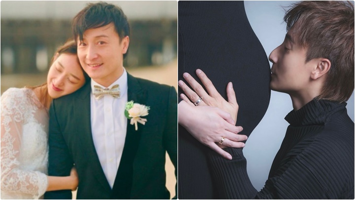 方力申晒溫馨孕照輕吻老婆巨肚 怕醜被打僅貼一張靚相