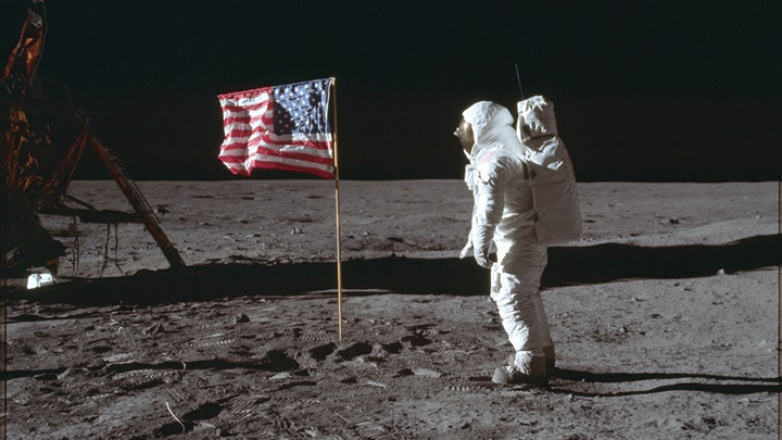 艾德靈與杭思朗1969年7月20日成功登月。AP資料圖片