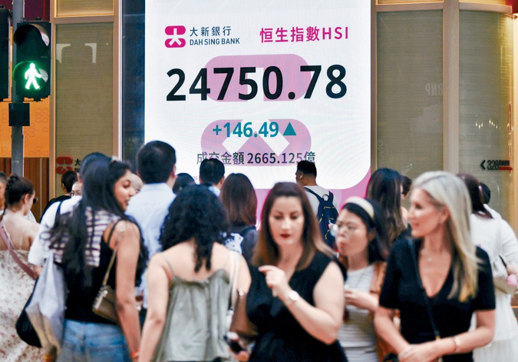 恒指昨日收市报24750点，升146点。