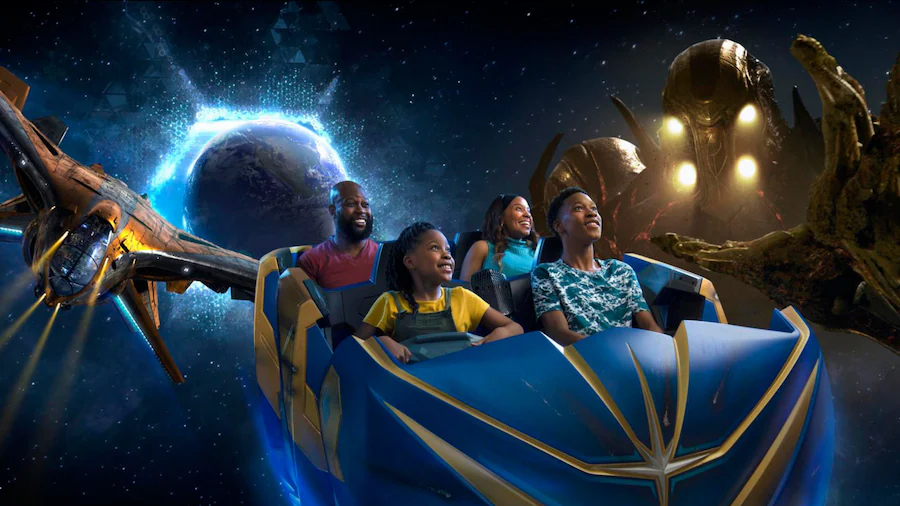 「星際異攻隊:宇宙倒帶」室內旋轉過山車。 Disney World 「星際異攻隊:宇宙倒帶」室內旋轉過山車。 Disney World