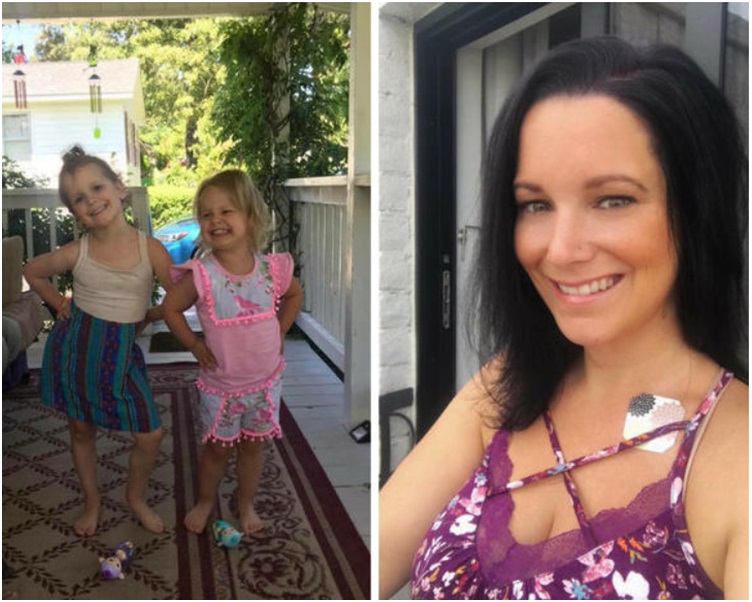 莎娜（右）與兩名女兒。