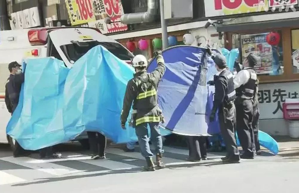 日本九州熊本市中心發生持刀傷人案。 NHK截圖