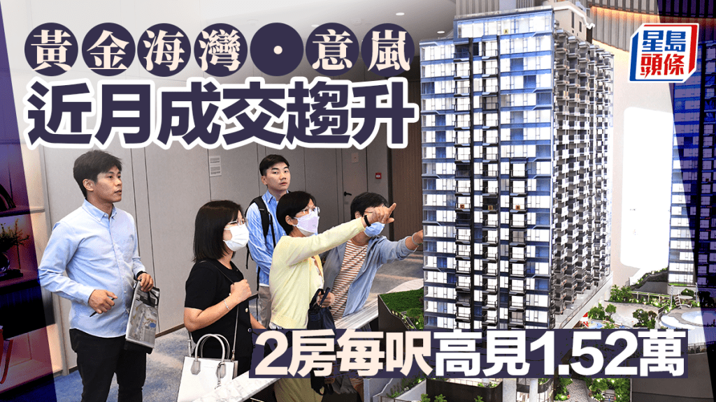 黃金海灣．意嵐近月成交趨升 2房每呎高見1.52萬