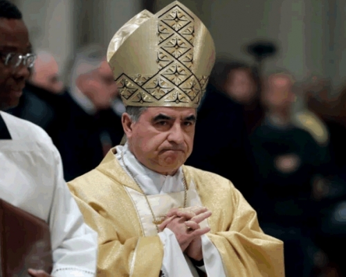 意大利樞機主教貝丘被控虧空公款及濫權等罪名。AP 