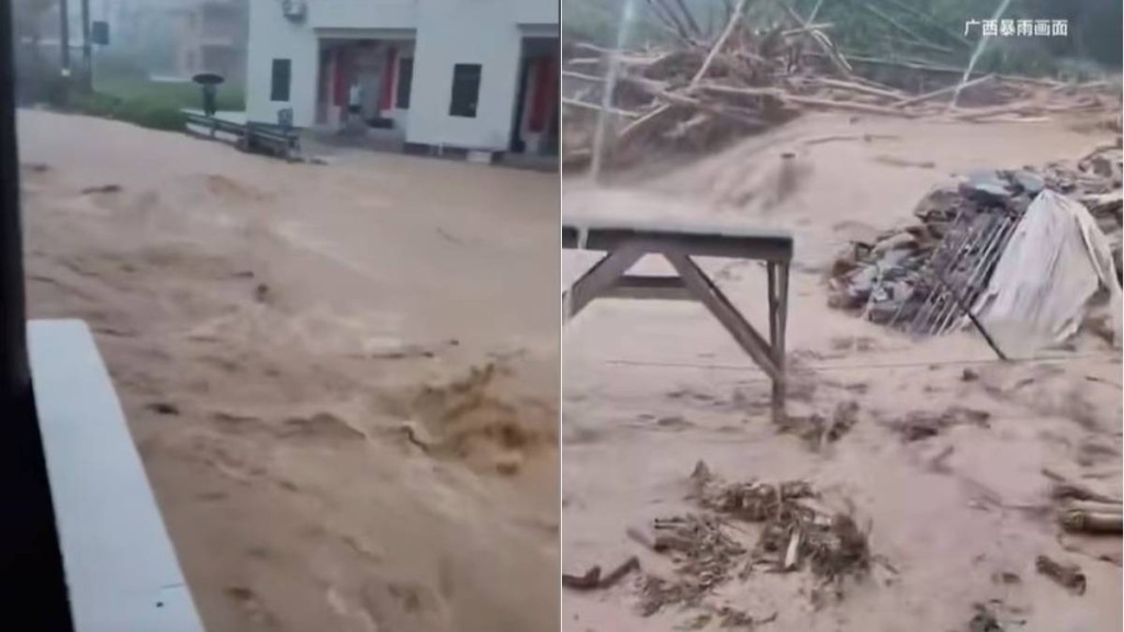 廣西隆林暴雨引致山洪,造成3死1失蹤。小紅書@重生之我5點起床 /桂平融煤