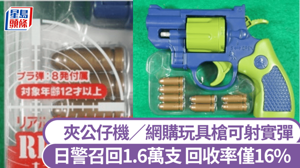 中國出口玩具槍可發射實彈  1.6萬支流出市面僅回收不到2成