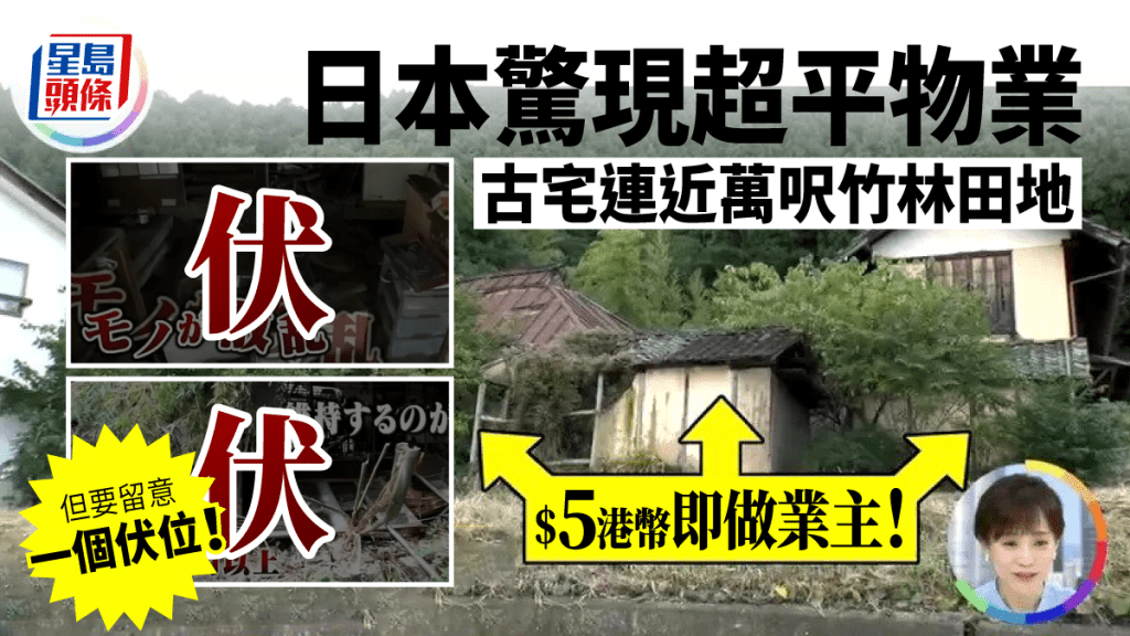日本一個附有280坪土地的物業以100日元放售，隨即引起熱議。網圖