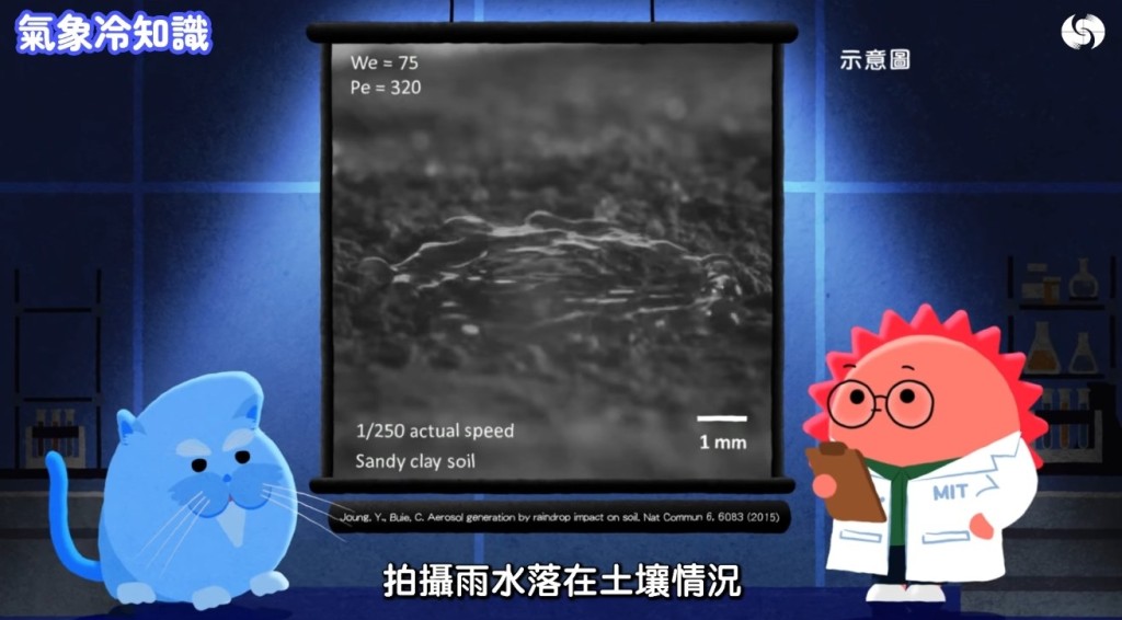 香港天文台《氣象冷知識》「汪汪夢裏聞:下雨的味道」截圖。 香港天文台《氣象冷知識》「汪汪夢裏聞:下雨的味道」截圖。