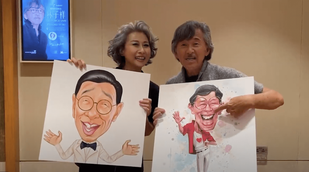林子祥和葉蒨文表示胡楓超過90歲開個唱，真是無人能及，更為胡楓送上兩幅插畫。