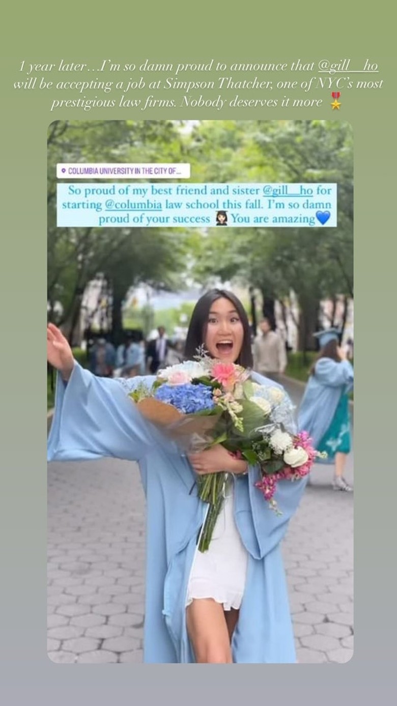 何鍶珩日前於社交網宣佈妹妹何倩珩畢業了，更即將於世界知名律師事務所工作。
