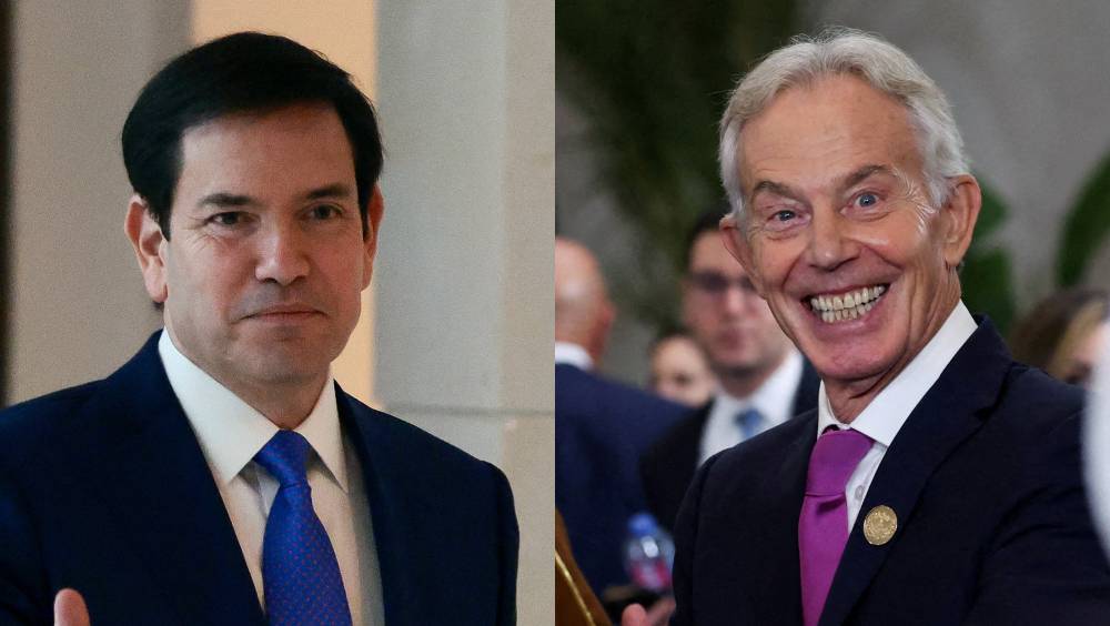 美公布加沙和平委員會成員，貝理雅（右）魯比奧（左）入列。 路透社