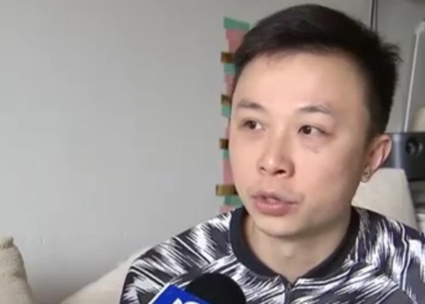 居於上海的許先生登記接種疫苗,稱措施便利港人。影片截圖