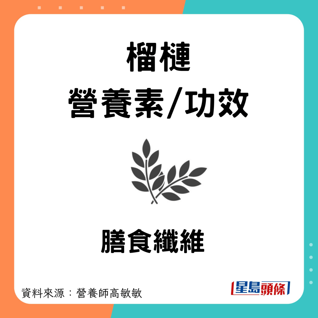 榴槤营养及功效：膳食纤维