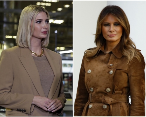 伊萬卡（左）；梅拉尼婭（右）。AP圖片