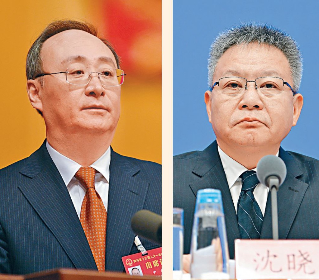 尹力（左）、沈曉明（右）。