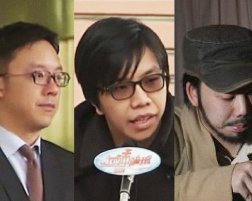 鍾健平(左)、陳梓進(中)及黃俊珏(右)。資料圖片
