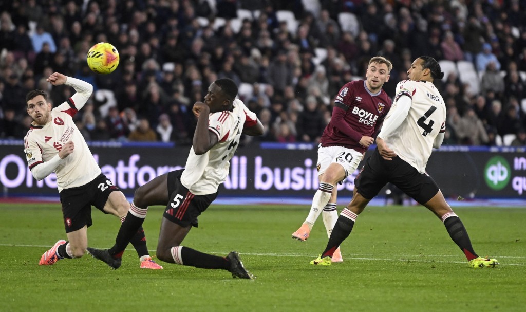 韋斯咸0：2利物浦。路透社