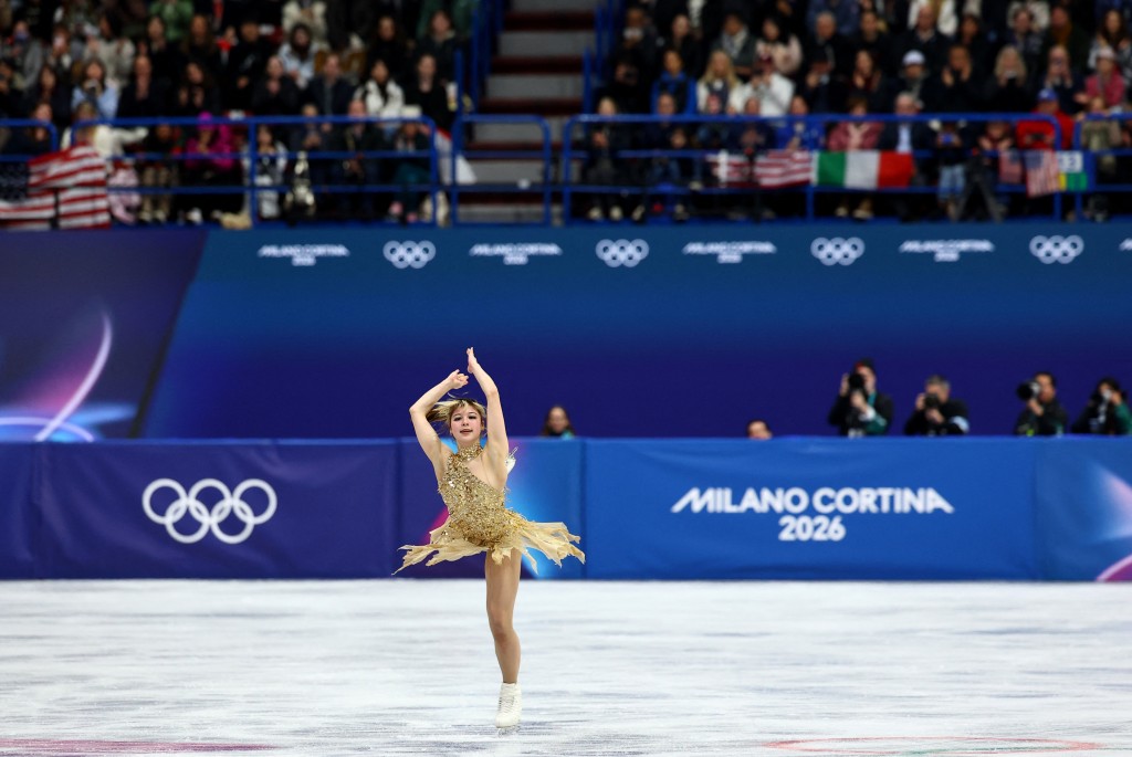 劉美賢後上奪得女子花式溜冰金牌。路透社