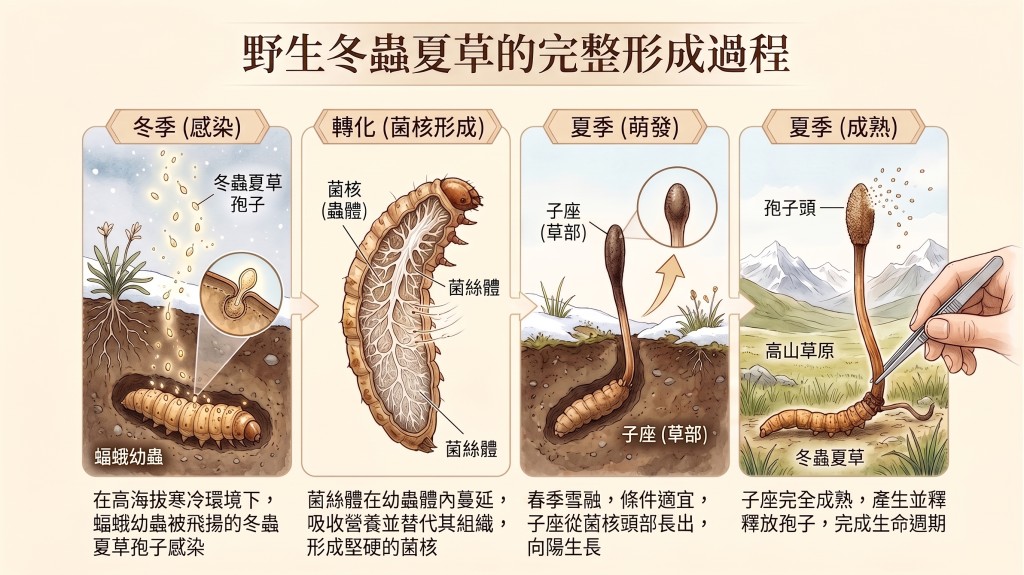 品牌嚴選正宗蝙蝠蛾及菌絲體品種,配合有機生態繁育技術,完美模擬冬蟲夏草的自然生長情況,完成整個成蟲、成草過程,活性成分接近野生冬蟲夏草,確保營養價值。 品牌嚴選正宗蝙蝠蛾及菌絲體品種,配合有機生態繁育技術,完美模擬冬蟲夏草的自然生長情況,完成整個成蟲、成草過程,活性成分接近野生冬蟲夏草,確保營養價值。