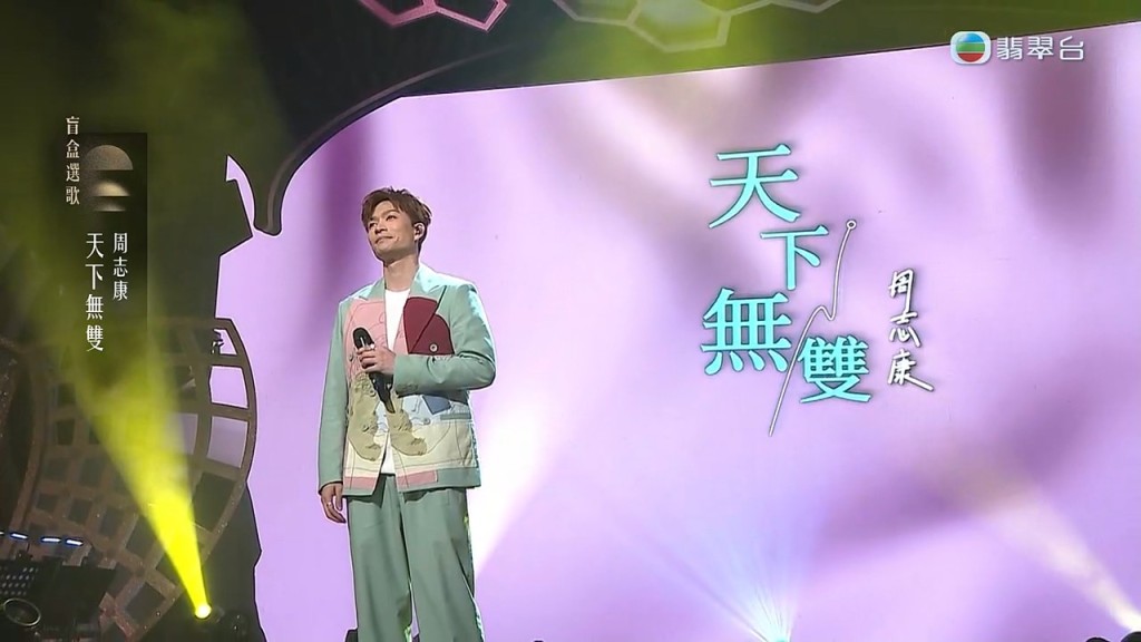 周志康在「盲盒選歌」中,抽到〈天下無雙〉充滿信心。 周志康在「盲盒選歌」中,抽到〈天下無雙〉充滿信心。