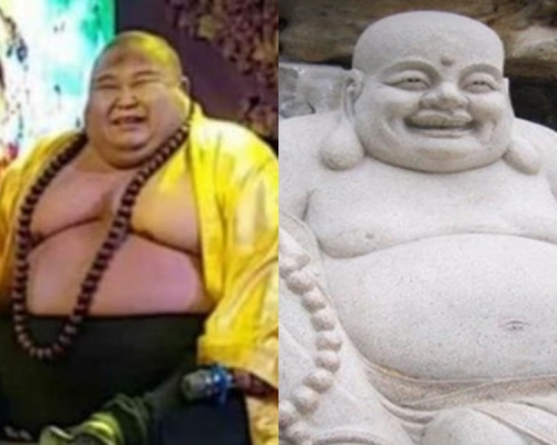 男子外貌似足「彌勒佛」。網上圖片
