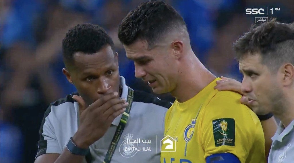 C朗拿度失落沙特國王盃錦標，賽後傷心痛哭。網上圖片