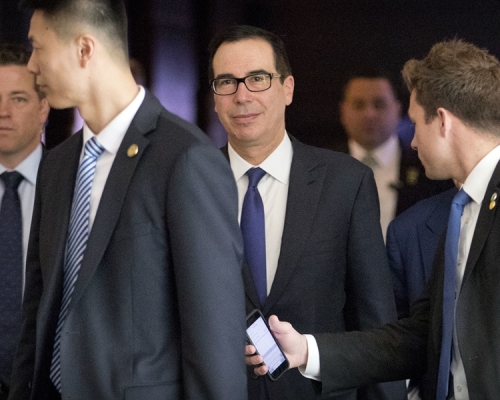 美國財政部長努欽 (Steven Mnuchin) 率領的美國高階貿易代表團訪華。AP