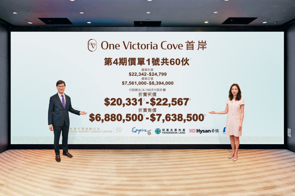 恒基韓家輝（左）表示，展銷廳及示範單位參觀人潮不斷。