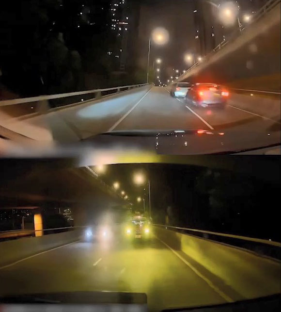 車隊僅以8分鐘就由荃灣駛至九龍灣。 車隊僅以8分鐘就由荃灣駛至九龍灣。