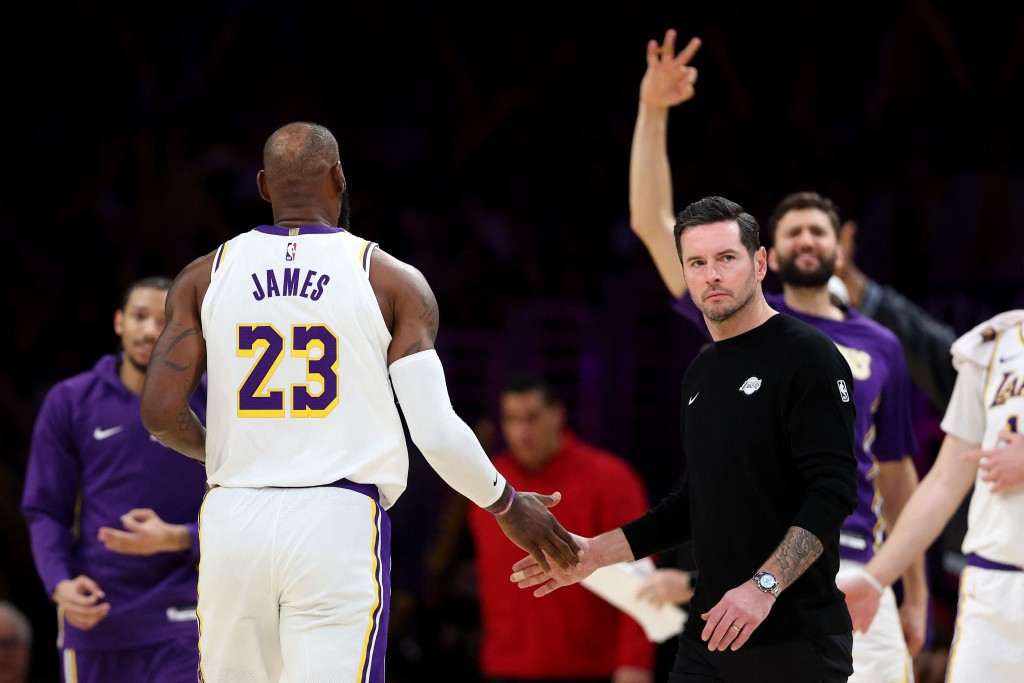 即将年满41岁的占士打出加盟湖人最高效一战。AFP