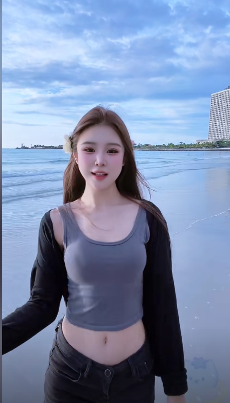 網紅「橙子姐姐」。 網紅「橙子姐姐」。