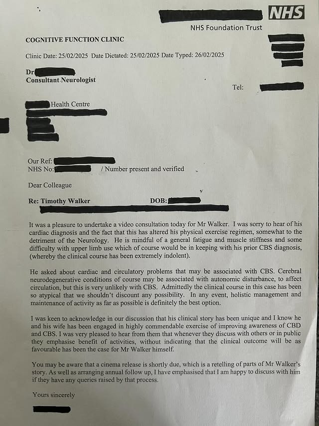 溫恩公開醫療證明指丈夫確實患有CBD。 IG / Raynor Winn 溫恩公開醫療證明指丈夫確實患有CBD。 IG / Raynor Winn