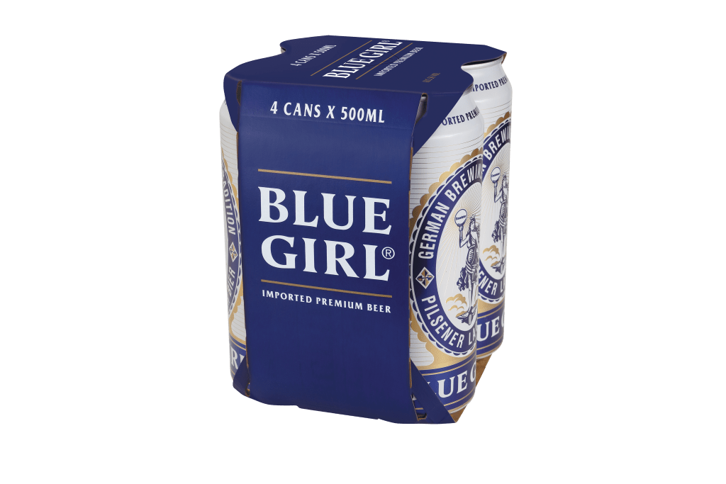藍妹啤酒500毫升4罐裝$34.4/件（原價$43件）